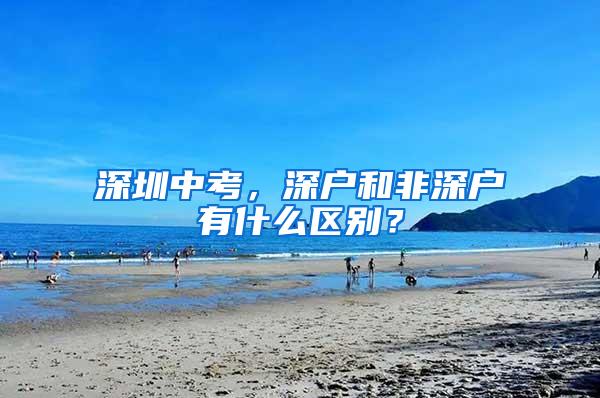 深圳中考，深户和非深户有什么区别？