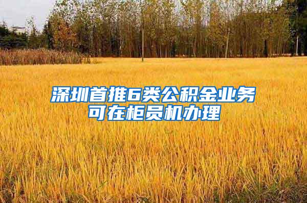 深圳首推6类公积金业务可在柜员机办理