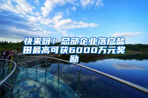 快来呀！总部企业落户盐田最高可获6000万元奖励