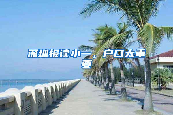 深圳报读小一，户口太重要