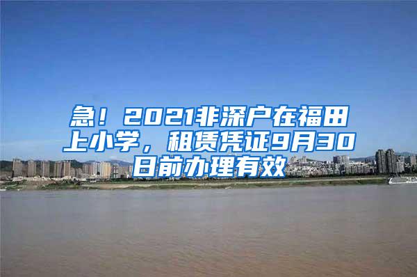 急！2021非深户在福田上小学，租赁凭证9月30日前办理有效