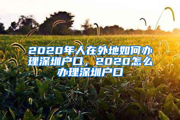 2020年人在外地如何办理深圳户口，2020怎么办理深圳户口