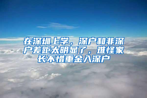 在深圳上学，深户和非深户差距太明显了，难怪家长不惜重金入深户