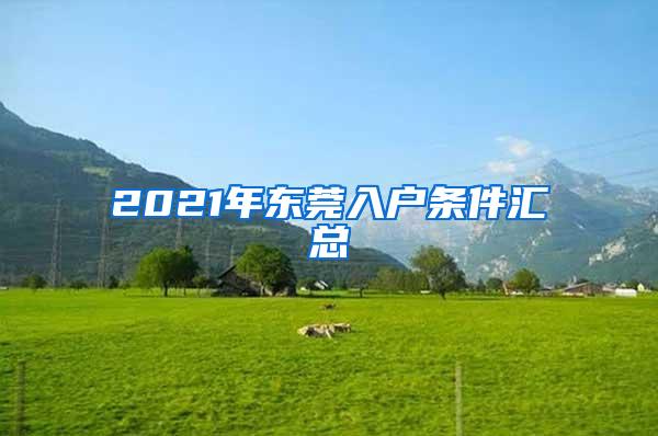 2021年东莞入户条件汇总
