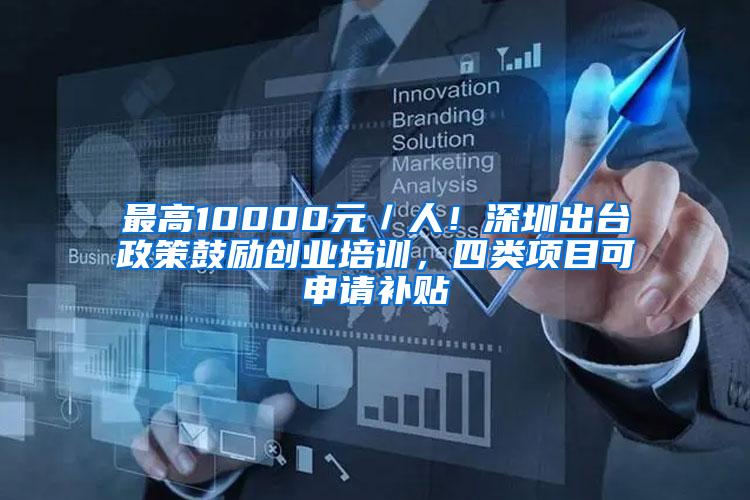 最高10000元／人！深圳出台政策鼓励创业培训，四类项目可申请补贴