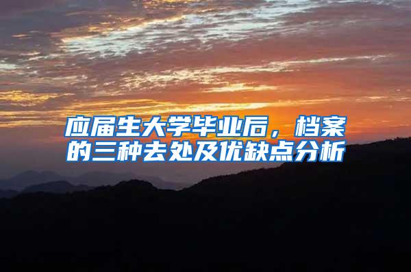应届生大学毕业后，档案的三种去处及优缺点分析