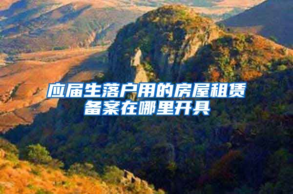 应届生落户用的房屋租赁备案在哪里开具