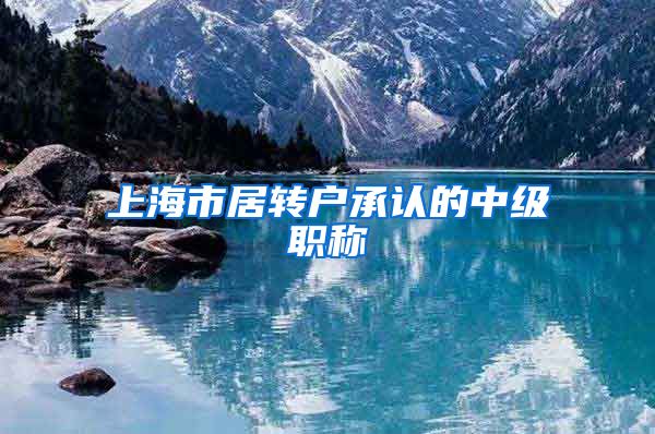 上海市居转户承认的中级职称