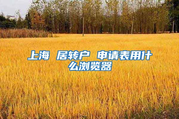 上海 居转户 申请表用什么浏览器