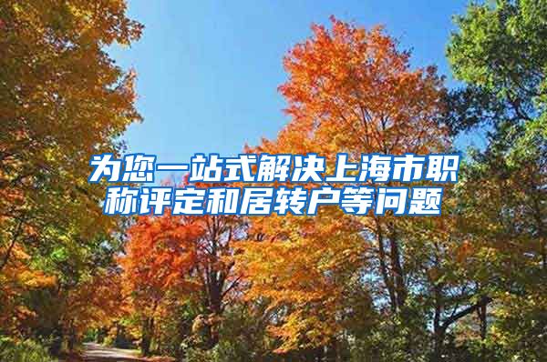 为您一站式解决上海市职称评定和居转户等问题