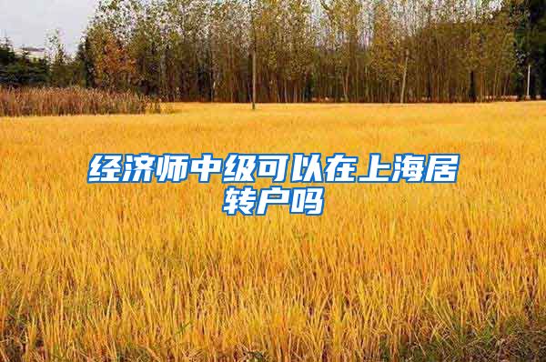 经济师中级可以在上海居转户吗