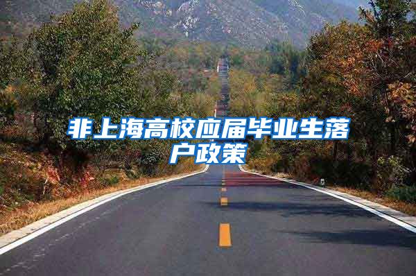 非上海高校应届毕业生落户政策