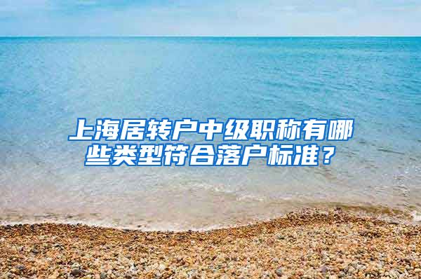 上海居转户中级职称有哪些类型符合落户标准？