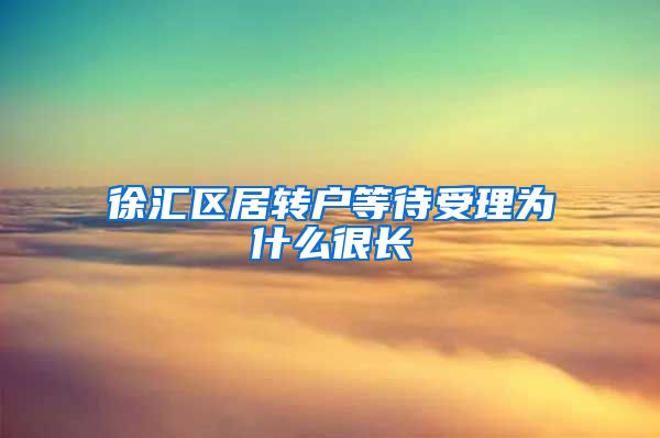 徐汇区居转户等待受理为什么很长