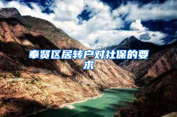 奉贤区居转户对社保的要求
