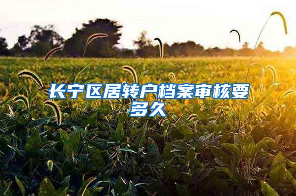 长宁区居转户档案审核要多久