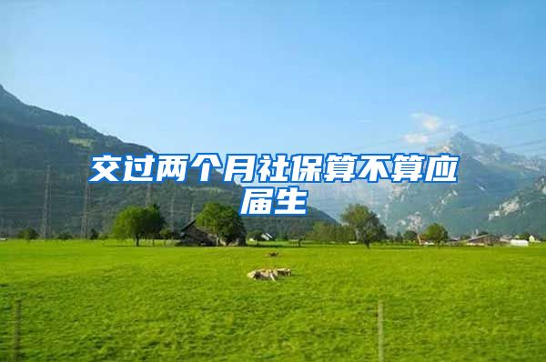 交过两个月社保算不算应届生