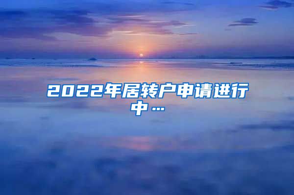 2022年居转户申请进行中…