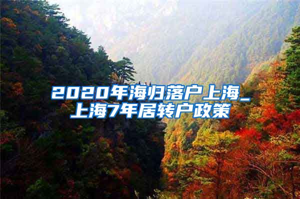2020年海归落户上海_上海7年居转户政策