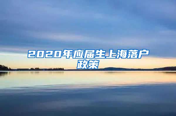 2020年应届生上海落户政策
