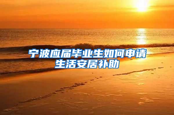 宁波应届毕业生如何申请生活安居补助