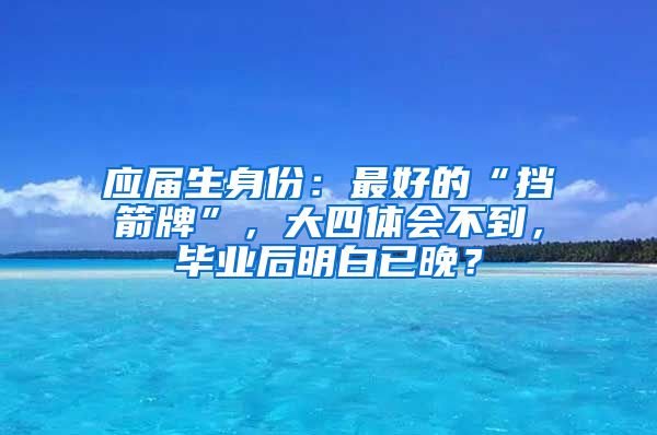 应届生身份：最好的“挡箭牌”，大四体会不到，毕业后明白已晚？