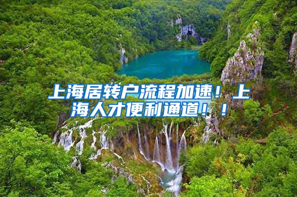 上海居转户流程加速！上海人才便利通道！！