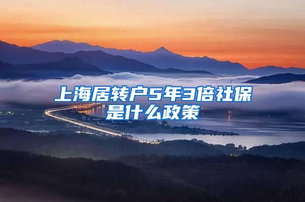 上海居转户5年3倍社保是什么政策