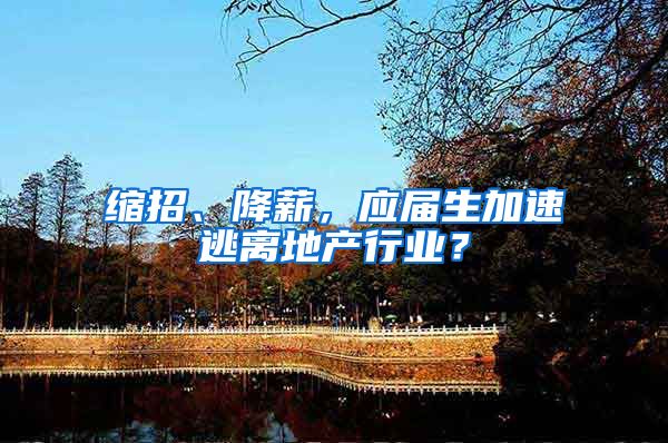 缩招、降薪，应届生加速逃离地产行业？