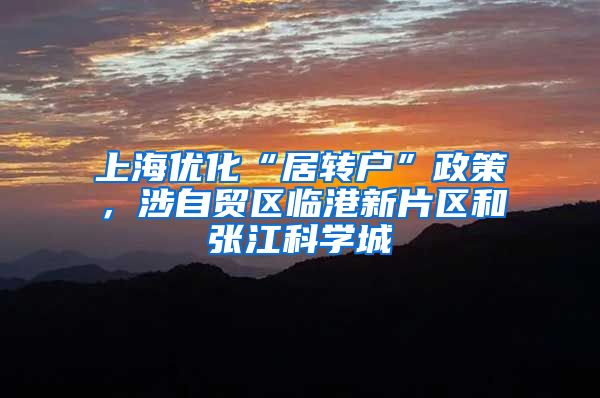 上海优化“居转户”政策，涉自贸区临港新片区和张江科学城