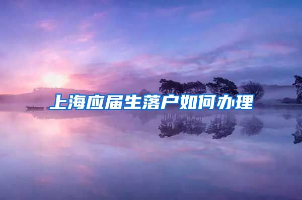 上海应届生落户如何办理