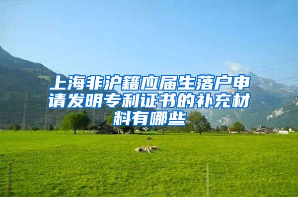 上海非沪籍应届生落户申请发明专利证书的补充材料有哪些