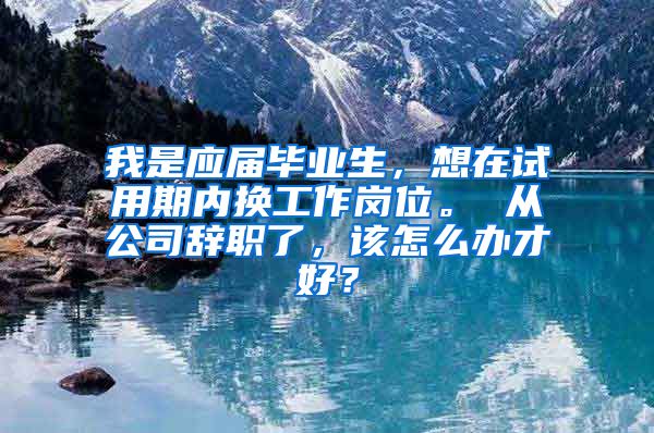 我是应届毕业生，想在试用期内换工作岗位。 从公司辞职了，该怎么办才好？