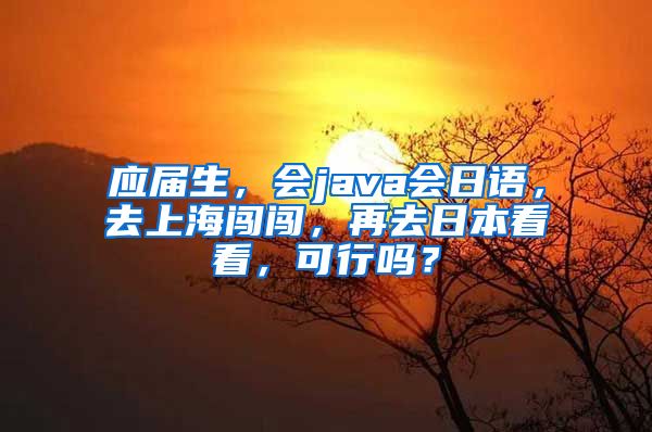 应届生，会java会日语，去上海闯闯，再去日本看看，可行吗？