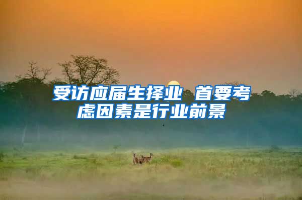 受访应届生择业 首要考虑因素是行业前景