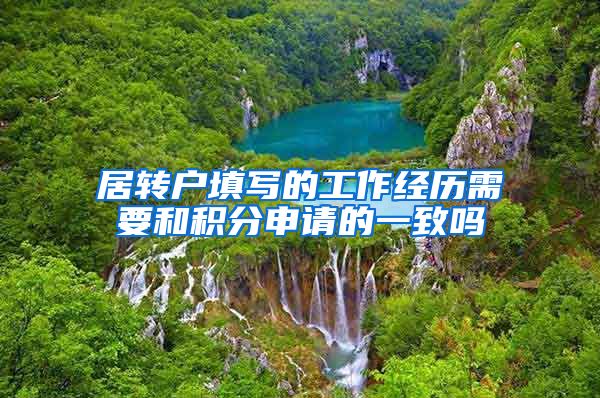 居转户填写的工作经历需要和积分申请的一致吗