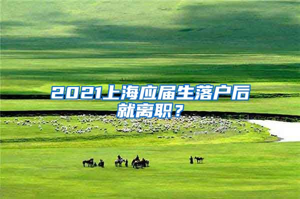 2021上海应届生落户后就离职？