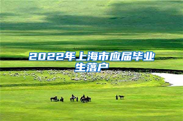 2022年上海市应届毕业生落户