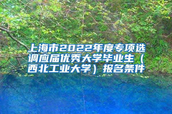 上海市2022年度专项选调应届优秀大学毕业生（西北工业大学）报名条件