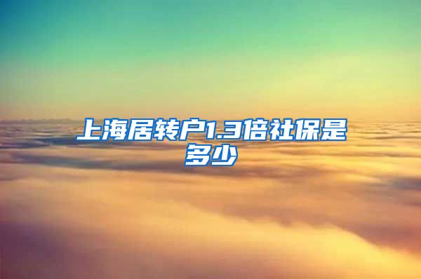 上海居转户1.3倍社保是多少