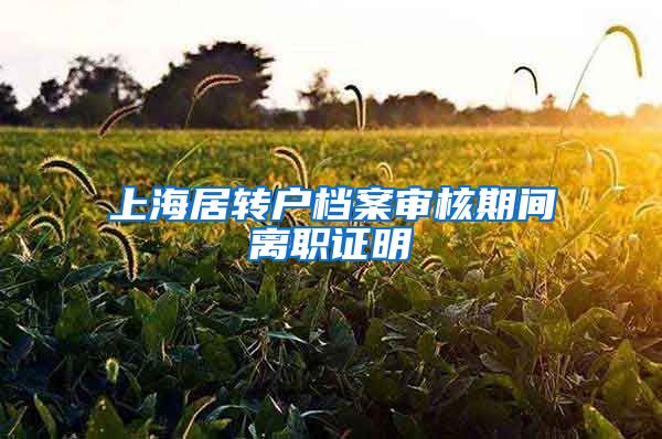 上海居转户档案审核期间离职证明