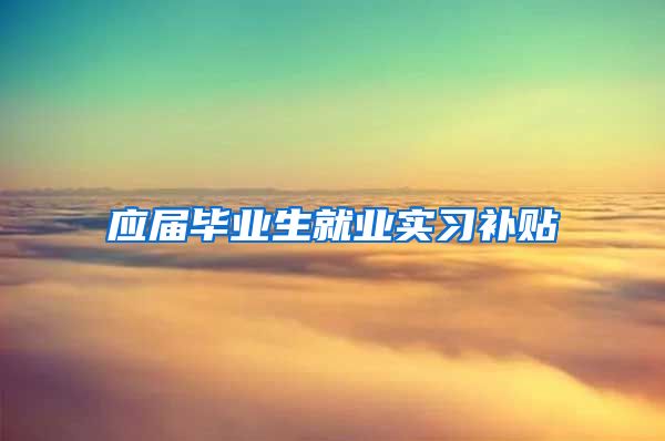 应届毕业生就业实习补贴