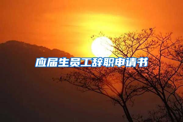 应届生员工辞职申请书
