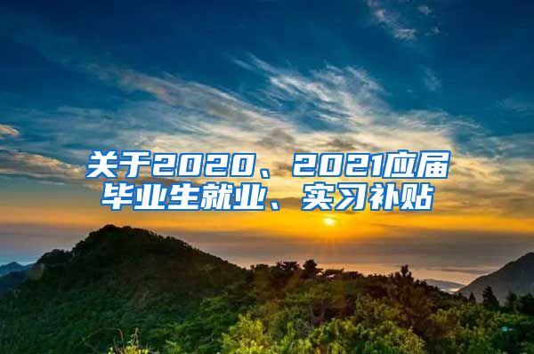 关于2020、2021应届毕业生就业、实习补贴