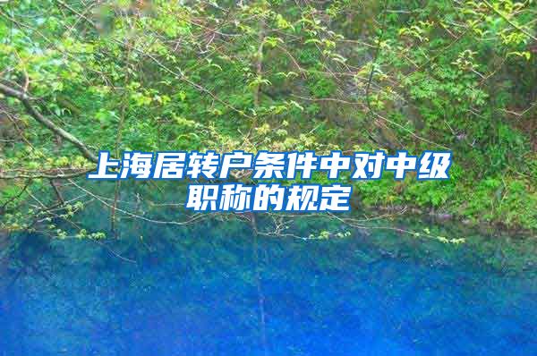 上海居转户条件中对中级职称的规定