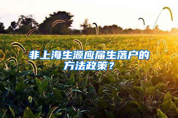 非上海生源应届生落户的方法政策？