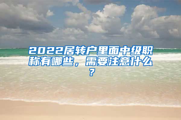 2022居转户里面中级职称有哪些，需要注意什么？