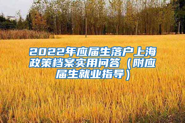 2022年应届生落户上海政策档案实用问答（附应届生就业指导）