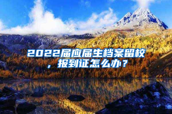 2022届应届生档案留校，报到证怎么办？