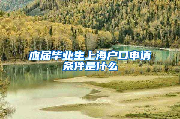 应届毕业生上海户口申请条件是什么